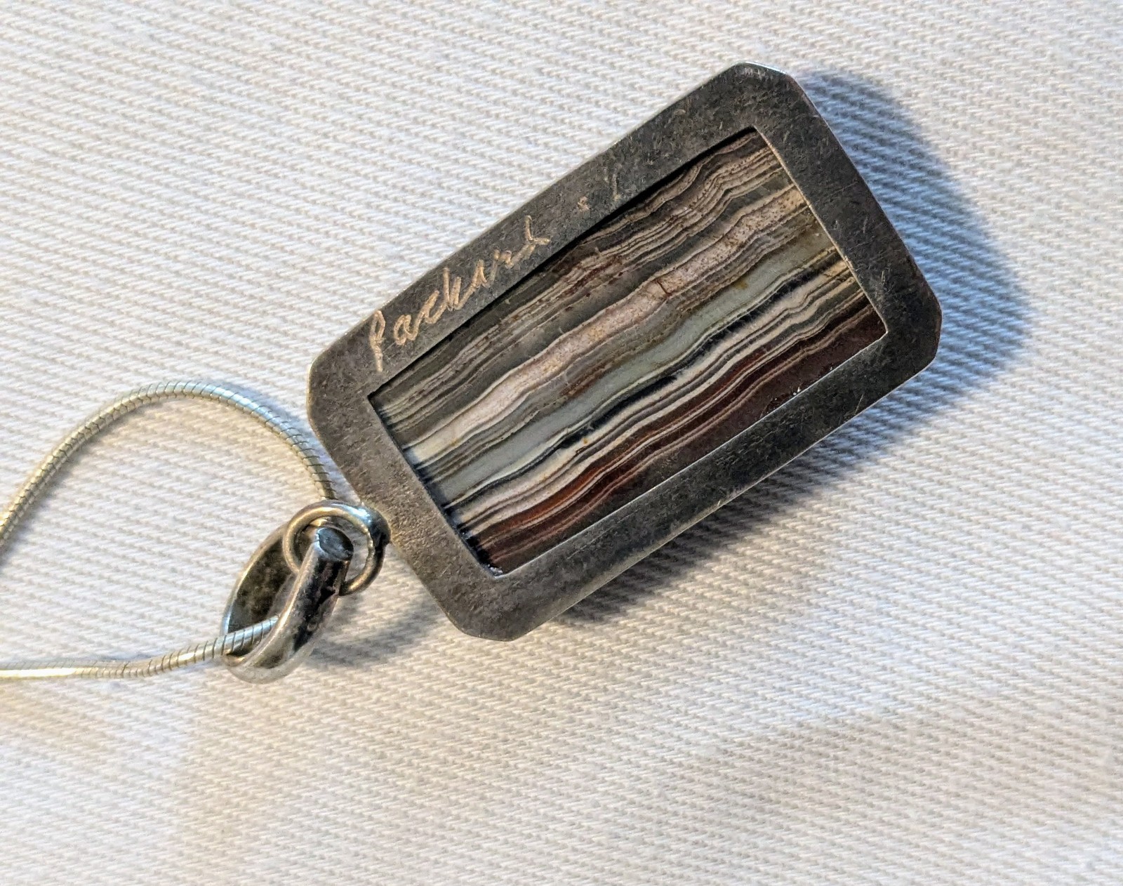 Rare Packard Fordite Pendant Necklace - Vintage D… - image 6