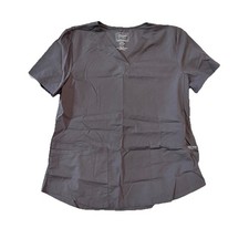 Cherokee Stretch Women's Short Sleeve Scrub Top With Pockets - Medium - Gray