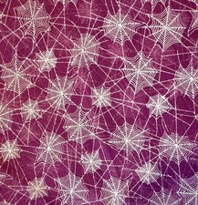 Riley Blake Halloween Fabric SPIDERWEBS on Purple Print Cotton 44 BTY