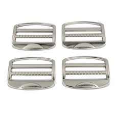 6 PCS Metal Ladder Lock Slider Buckles 1-1/2 Inch Heavy Duty Webbing Silver
