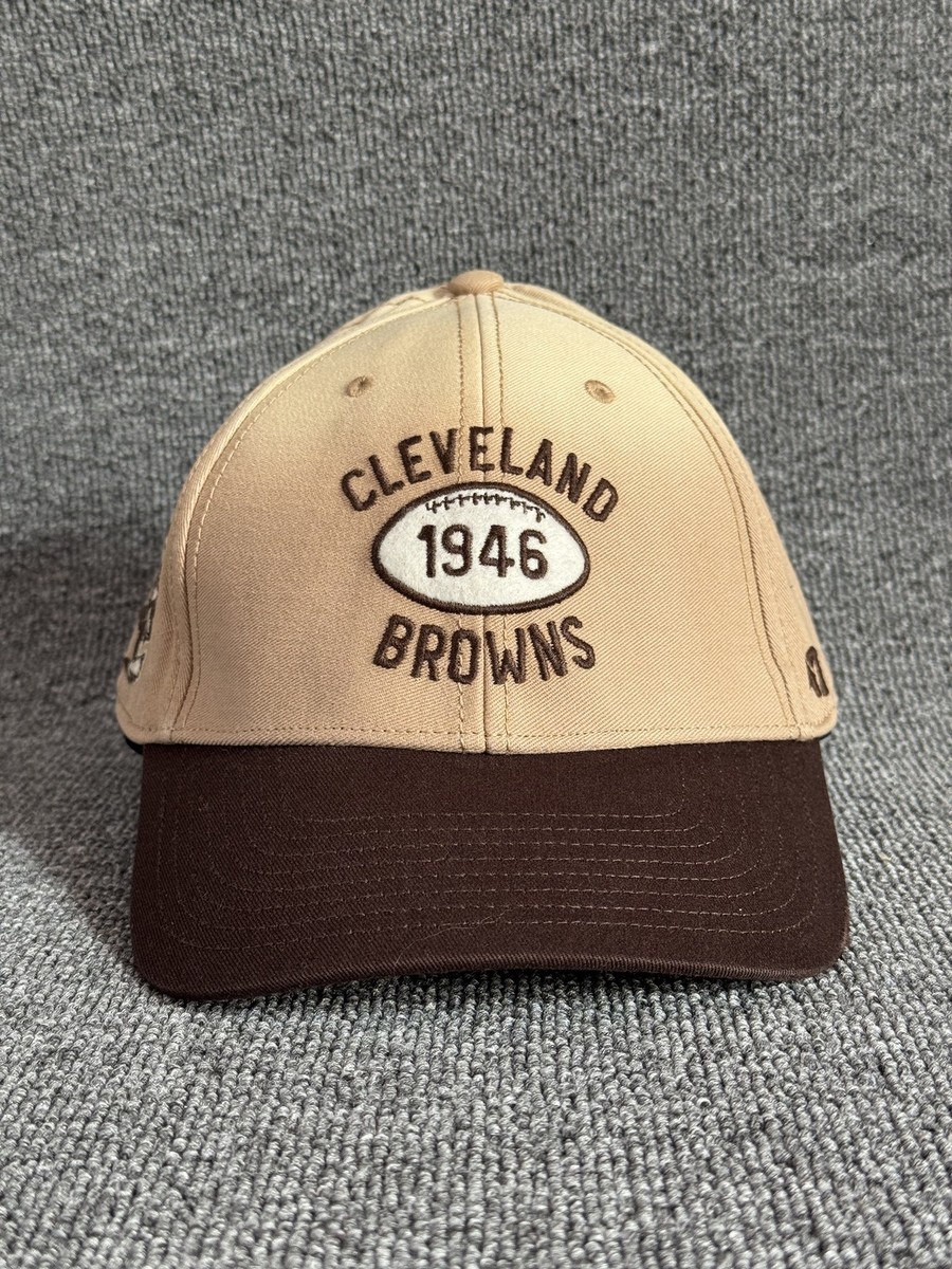 '47 Brand Cleveland Browns NFL Dad Hat Tan Brown Strapback 1946 Mascot