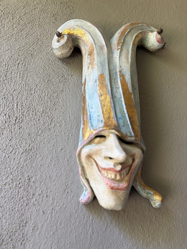 art the clown mask jester joker Italian wall decoration Gabriele Mossa paper