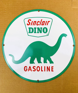 VINTAGE SINCLAIR DINO DINOSAUR GASOLINE PUMP STATION OIL GAS AD PORCELAIN SIGN