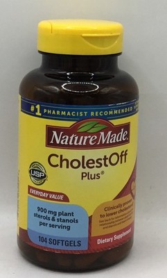 Nature Made CholestOff Plus Lower Cholesterol 104 Softgels Exp 9/26