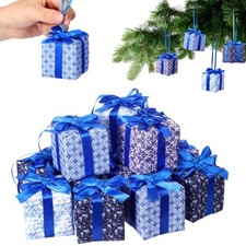 12 Pcs Christmas Blue and White Chinoiserie Ornaments for Tree 2 Inch Christm...