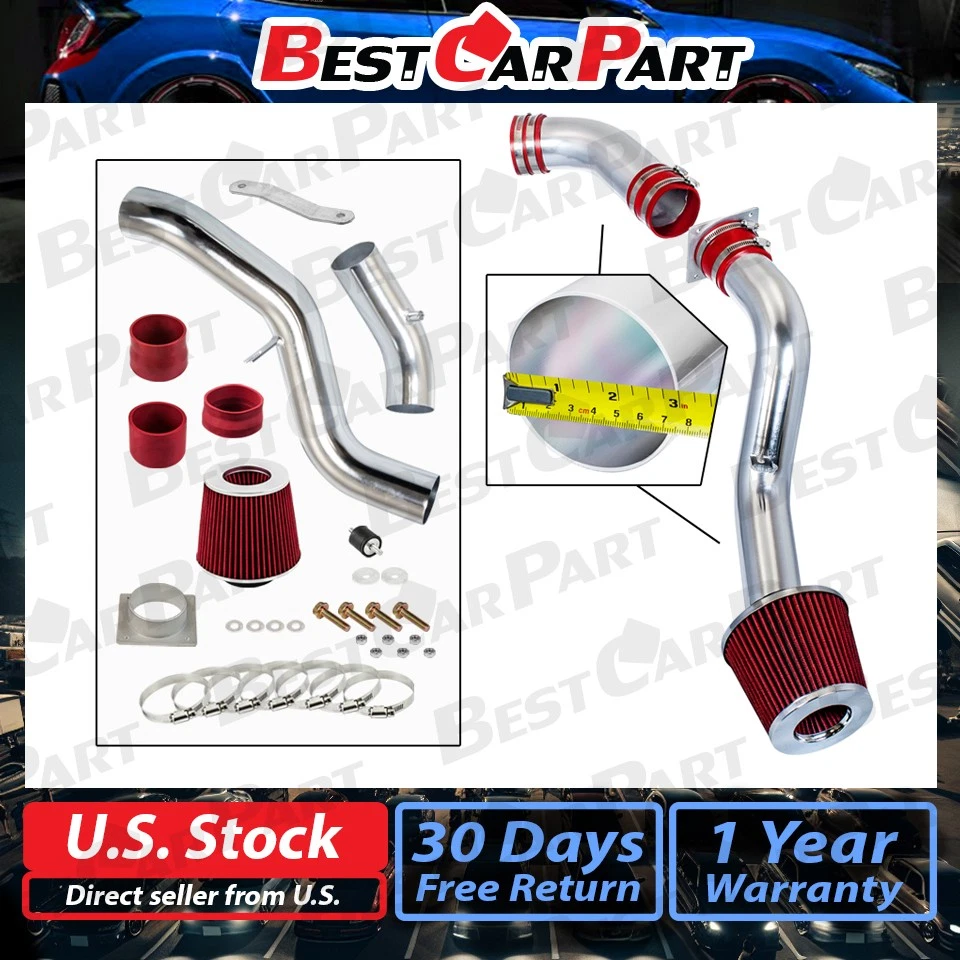 Kit de inducción de admisión de aire frío BCP ROJO para 03-06 350Z 3,5 L V6 + filtro Foto 2 de 4