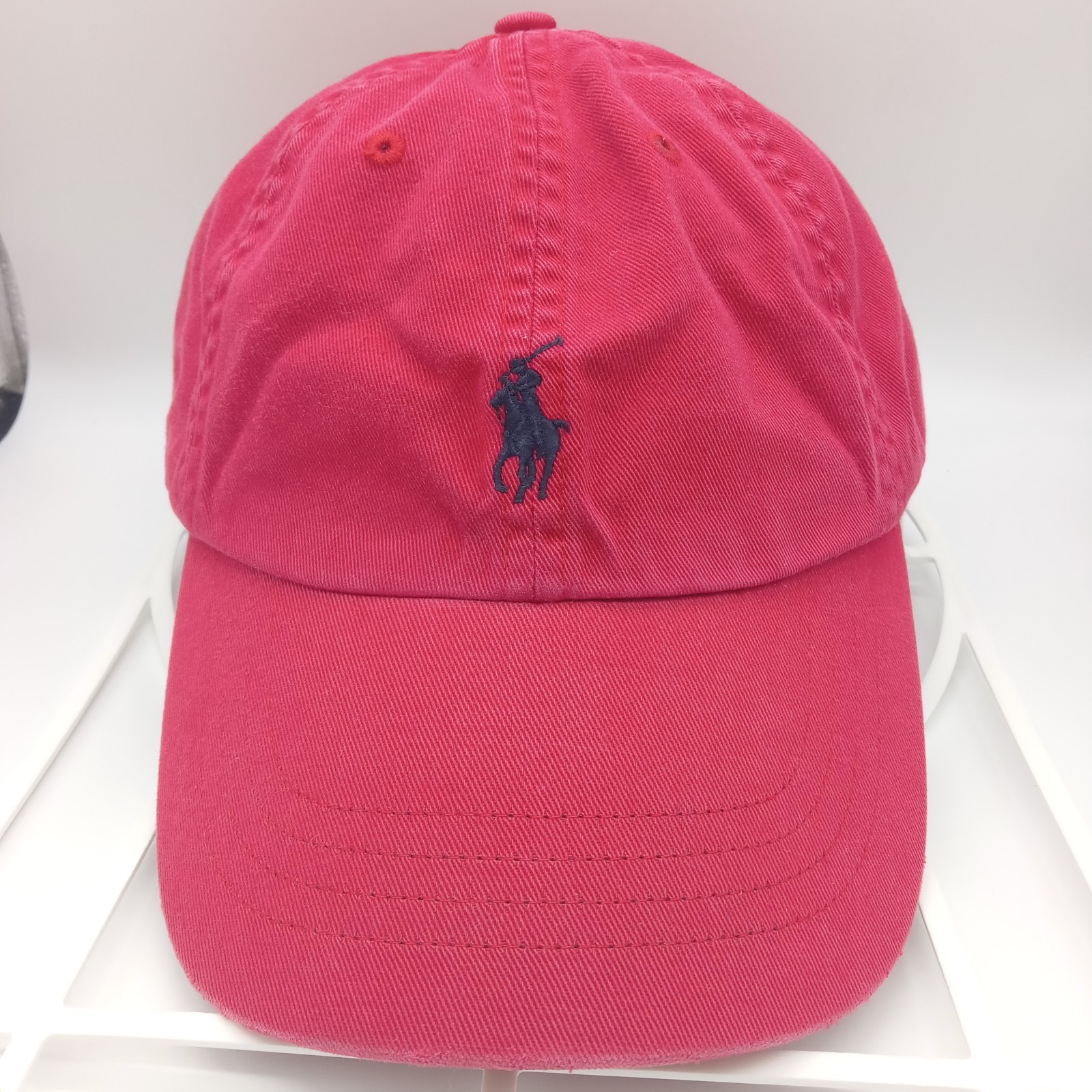 Cappello Berretto Baseball Polo Ralph Lauren Uomo Pony Sbiadito Vintage Rosso Cinghia Regolabile