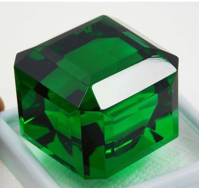 Huge 369.90 Ct Natural Green Peridot Cube Cut Loose Gemstone Certified