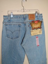 Vintage Levi's 505 Regular Fit Jeans 36x32 Light Wash 90s Straight Leg 1996