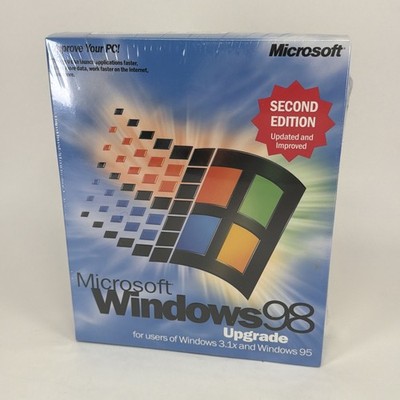 Microsoft Windows 98 Upgrade Second Edition - NEW & SEALED Windows 3.1 and 95