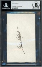 Frank Kellert Beckett BAS Signed 3x5 Index Card 1955 Dodgers Autograph