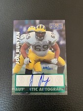 1997 Pro Line Football Emerald ON CARD Autograph Jon Runyan RC 359/500