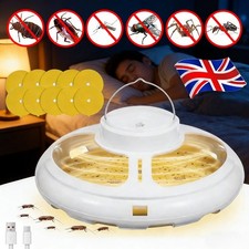 Electric Flea Trap Lamp Dome Flea Trap Insect Trap Catcher with Glue Discs White
