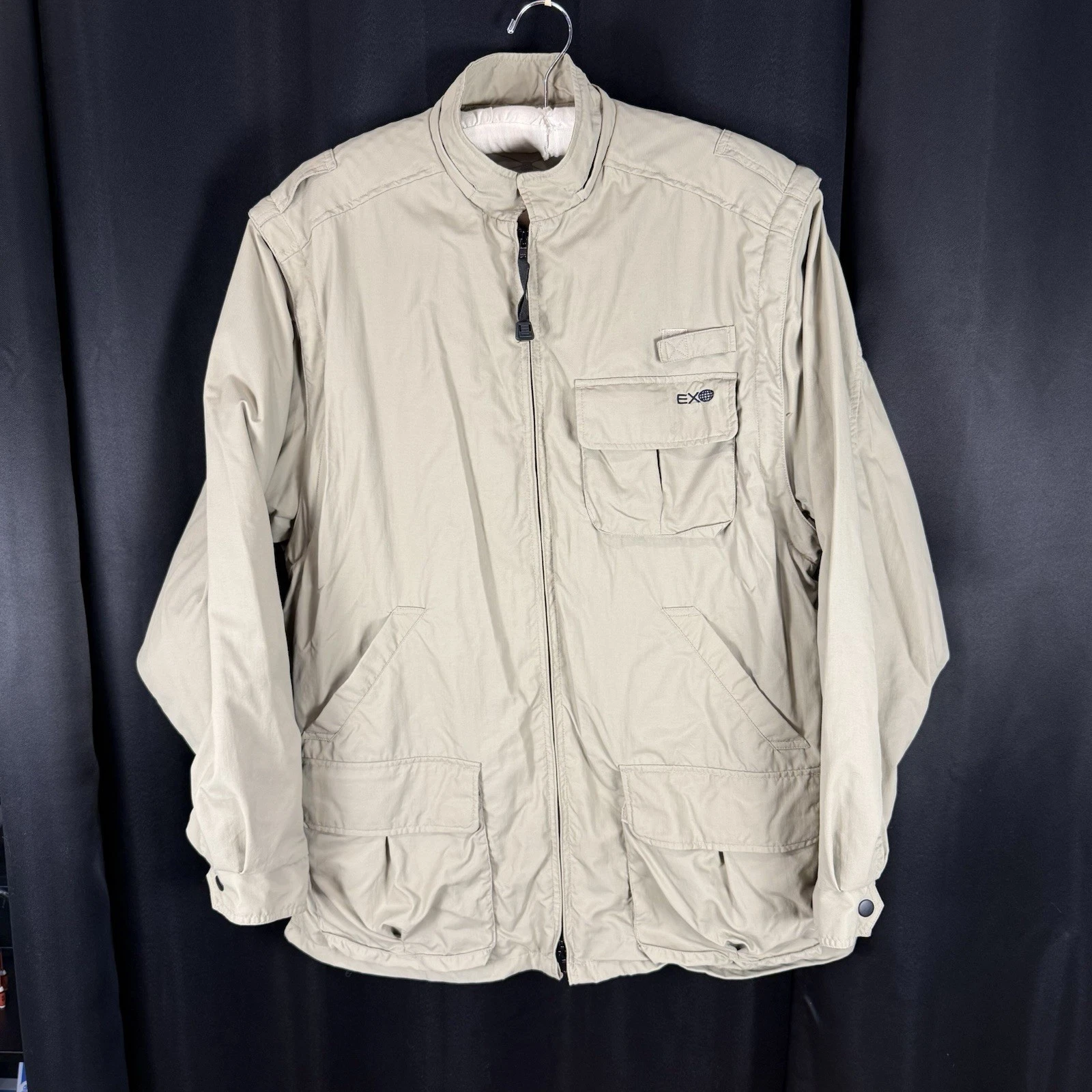 Orvis Fishing Jacket Vest Mens Size Large Removable Sleeves Multiple Pockets