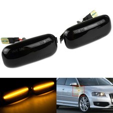 2x schwarz Linse LED Seitenblinker für Audi A4 Convertible 8H,A8 S8 D3/4E 02-07