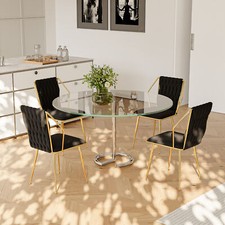 2er Set Esszimmerstühle Samt Wohnzimmerstuhl Küchenstuhl Design Lounge