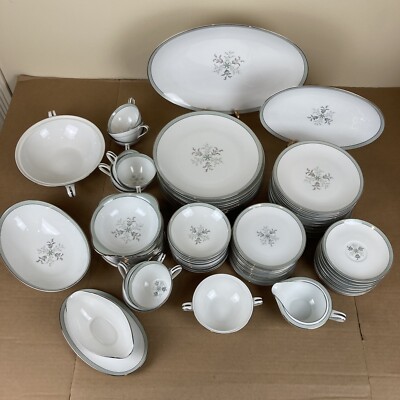 Noritake China Set LUCILLE 5813 Japan 88 Pieces MCM 1957-1969 Discontinued
