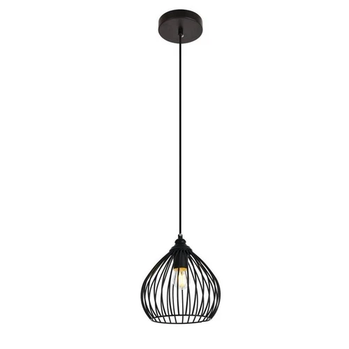 Living District Sayer 1-Light Transitional Metal Pendant in Black - Picture 3 of 3