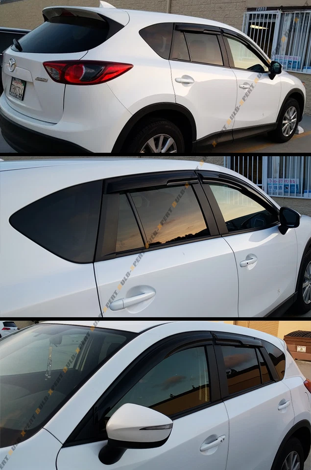 PARA SUV MAZDA CX5 CX-5 2013-2016 ONDULADO 3D TINTE HUMO VENTANA SOL PROTECTOR DE LLUVIA VISERA Foto 4 de 4