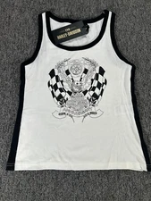 NWT Harley Davidson Tank Top Womens Large L 120th Anniversary White and Black