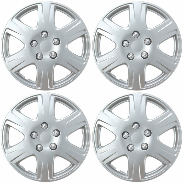 15" Set of 4 Black Wheel Covers Snap On Full Hub Caps fit R15 Tire