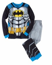 Batman Costume 2 PC Long Sleeve Tight Fit Cotton Pajama Set Boy Size 4 6