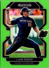 2022 Panini Prizm Draft Picks Lime Green #166 Liam Simon /75 Notre Dame Rookie