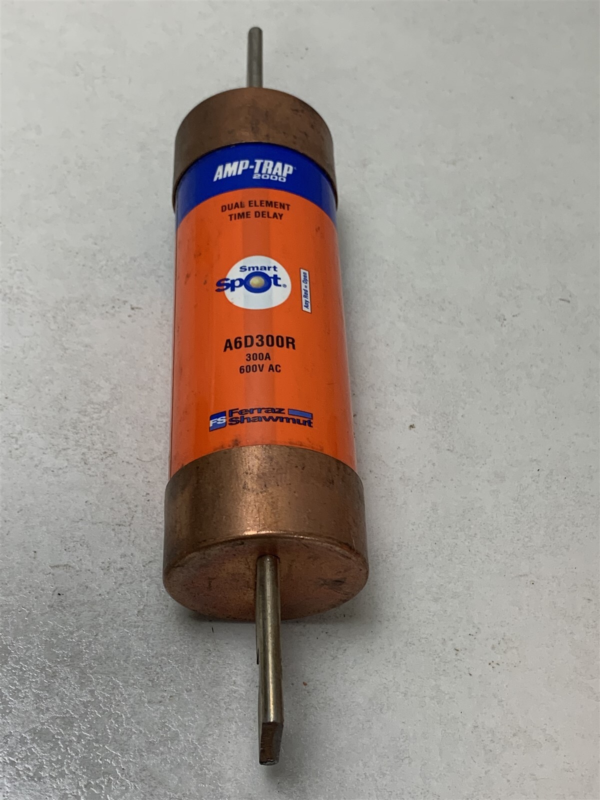 NOS Shawmut A6D300R 300 Amp SMART SPOT Fuse LPS RK 300SP Low Peak 600V S3-1