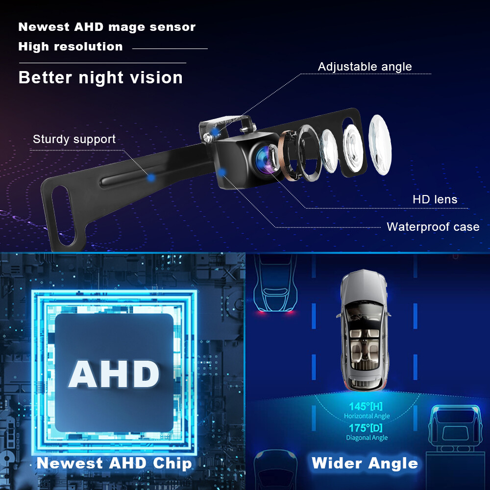 170 Автомобильная резервная камера заднего вида CMOS HD ночного видения Водонепроницаемая