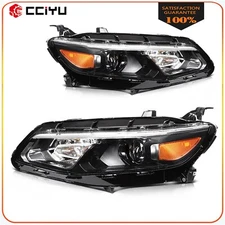 Pair Headlight Assembly For 2016 2017 2018 Chevrolet Malibu 1.5L Black Housing