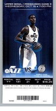 Portland Trail Blazers vs Utah Jazz 10/16/2013 Full Ticket - Marvin Williams