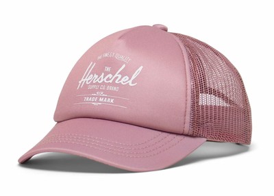 Herschel Whaler Mesh Hat Kids Cap Accessoire Rosa Weiß Neu
