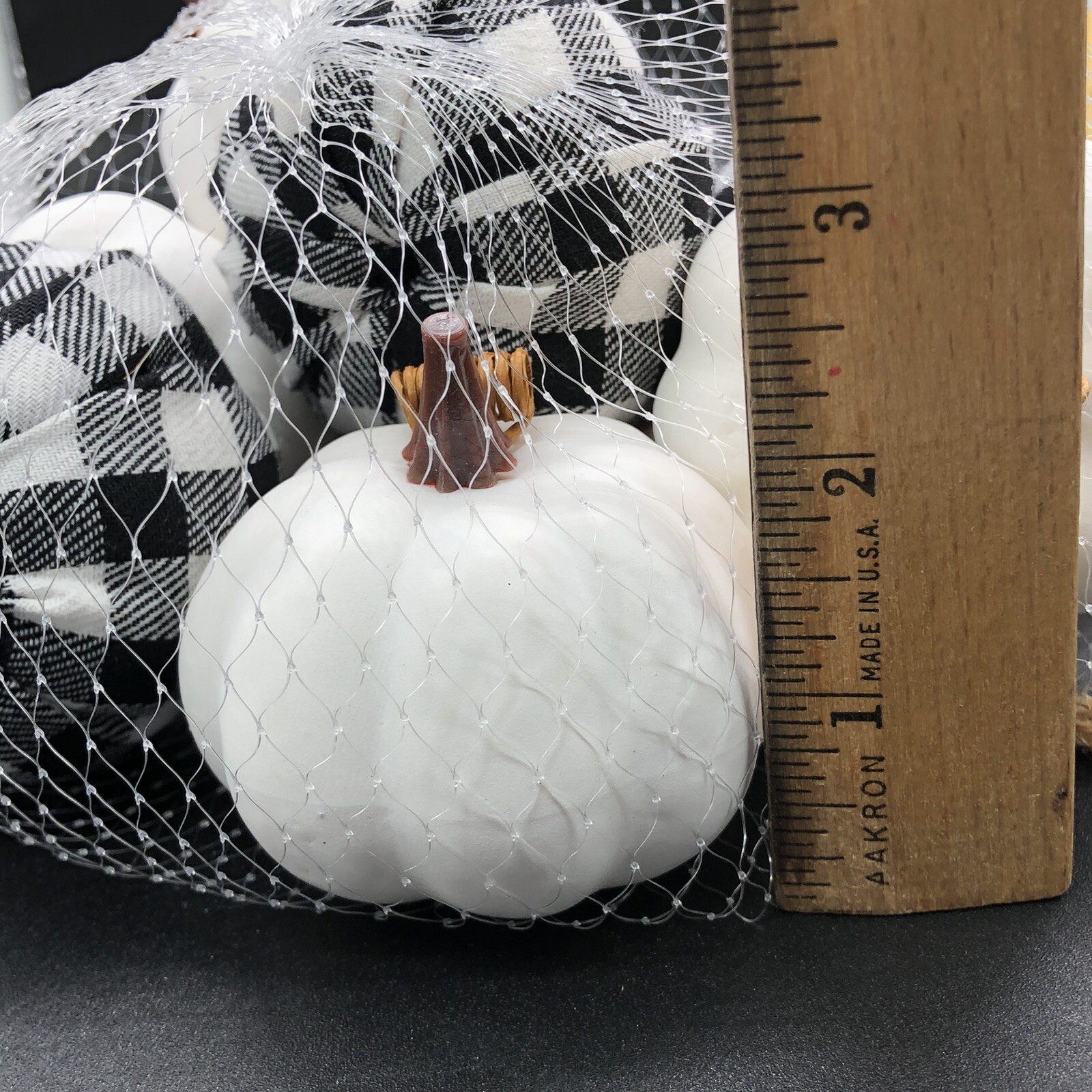 Set 16 Fall White Black Buffalo Plaid Check Pumpkins Table Decor Vase Filler New
