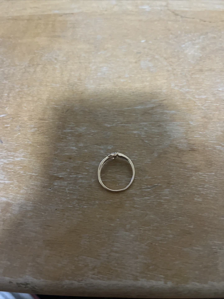 Round Diamond Split Shank Heart Promise Ring in 14K Rose Gold Ring Size 6.5 - Image 4 of 4