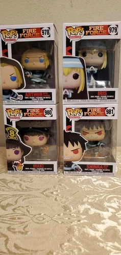 Fire Force Funko Pop Set Arthur Iris Maki Shinra 978 979 980 981