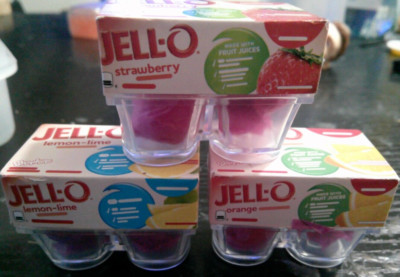 3 NEW REAL LITTLE Shopkins mini figures JELL-O CUPS lemon lime orange strawberry