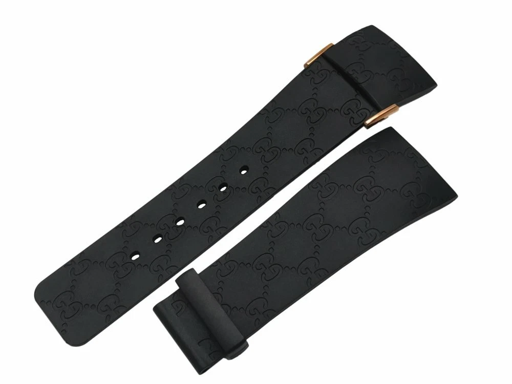 Bracelet de montre original de remplacement en caoutchouc noir marque I Gucci édition latine Grammys