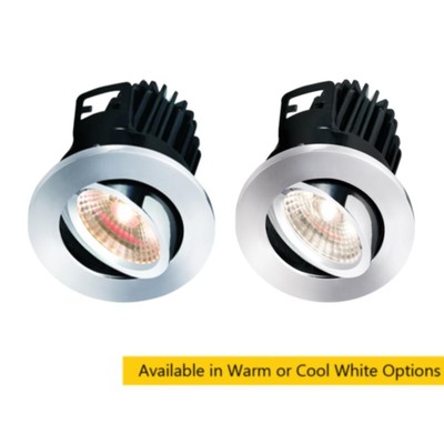 Knightsbridge FireKnight 7W IP65 LED neigbarer Einbaustrahler mit gebürsteter Chromblende