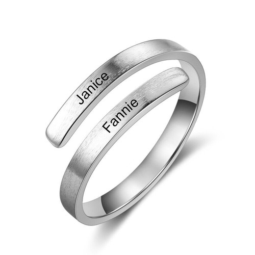 Zwei Namensschmuck Jahrestag eleganter Geschenk Ring Unikat offene Verpackung personalisierbar - Bild 1 von 10