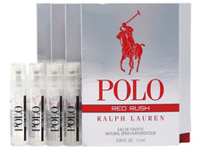 RALPH LAUREN POLO RED RUSH EDT 1.2ml .04fl oz x 4 COLOGNE SPRAY SAMPLE VIALS