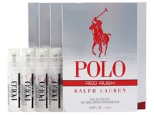 RALPH LAUREN POLO RED RUSH EDT 1.2ml .04fl oz x 4 COLOGNE SPRAY SAMPLE VIALS