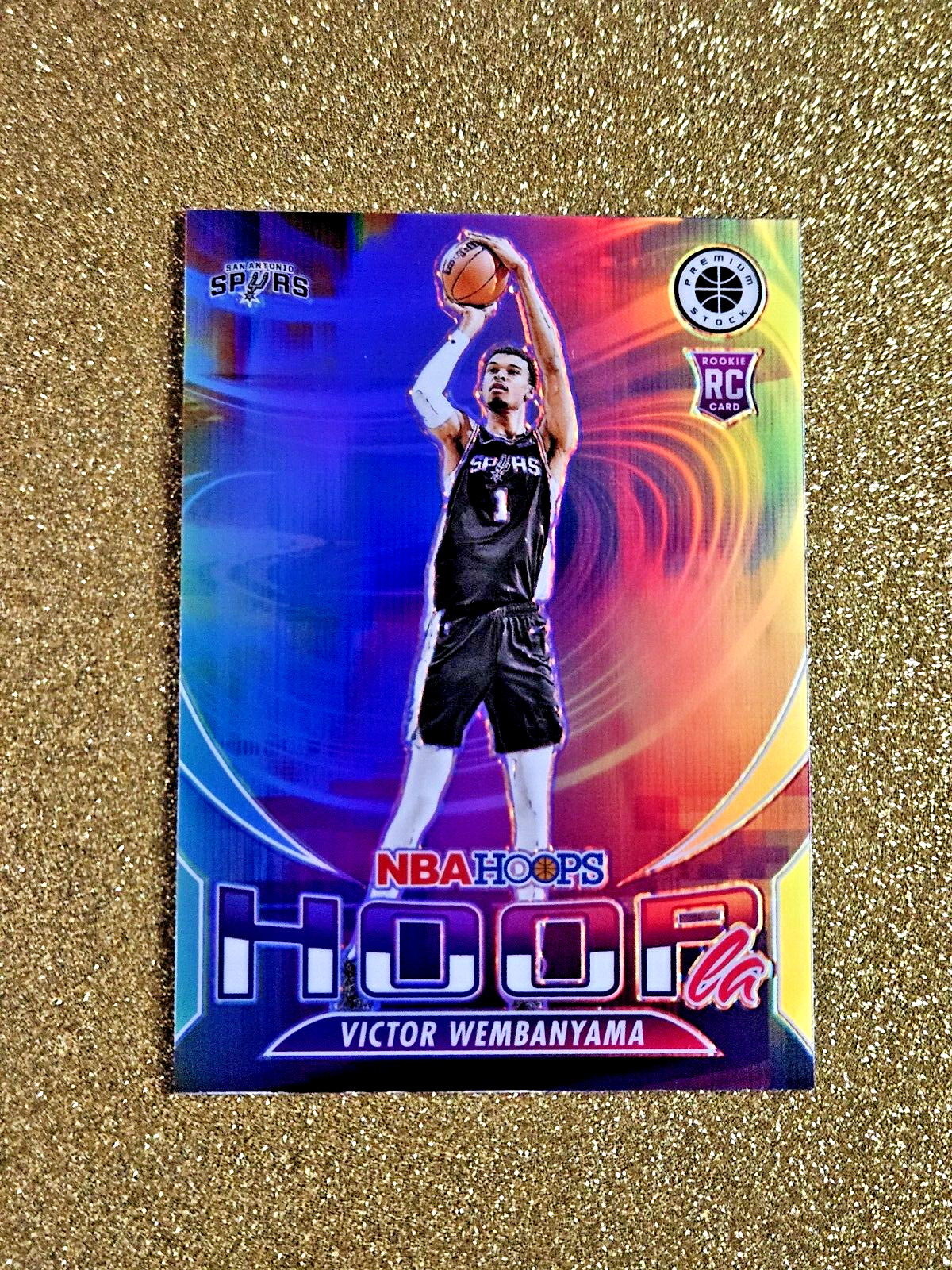 2023-24 NBA Hoops Premium Stock Victor Wembanyama Silver Prizm Hoopla RC #5 MINT view 8