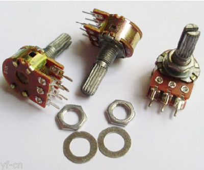 10x Linear Taper Rotary Dual Stereo Potentionmeter Pot shaft one unit 20mm 6Pin