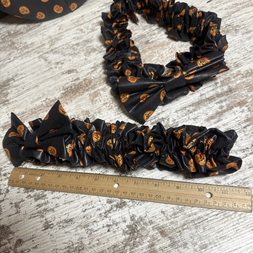 Lot Longaberger Halloween Pumpkin Jack O'Lantern Boo 2 Basket Garters And 3 Lids - Picture 6 of 10