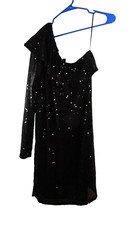 NWT-Nasty Girl Black Sequin One Shoulder Dress