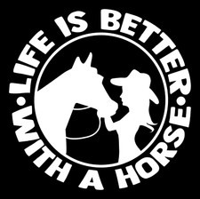 Life Is Better With a Horse Vinyl Decal Sticker Car Truck Window Tablet Laptop