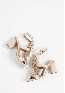tassel block heel sandals