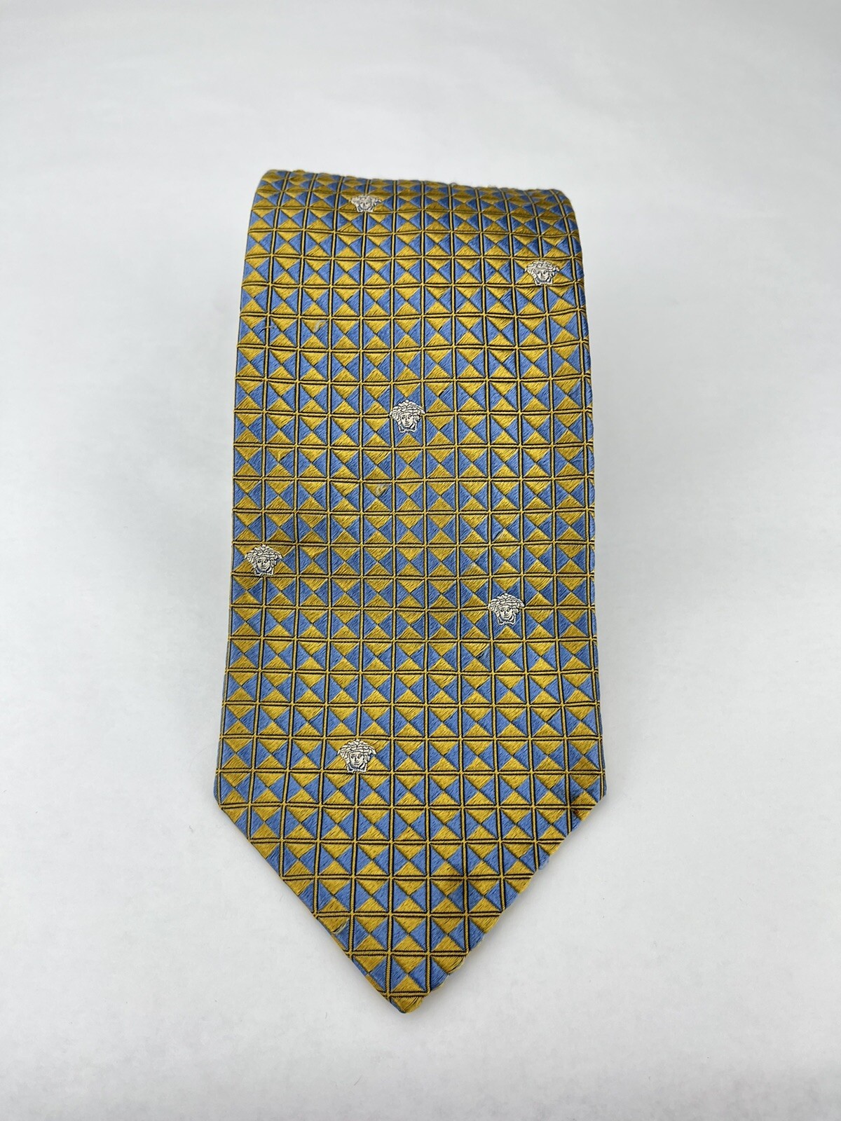 Versace Yellow Gold Neck Tie Medusa Head Design 100 Silk Italy eBay