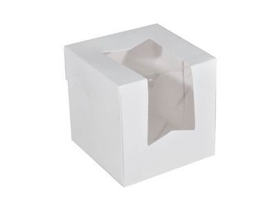 Southern Champion 24033 4.5X4.5X4.5 White Window Cake Box 200/cs