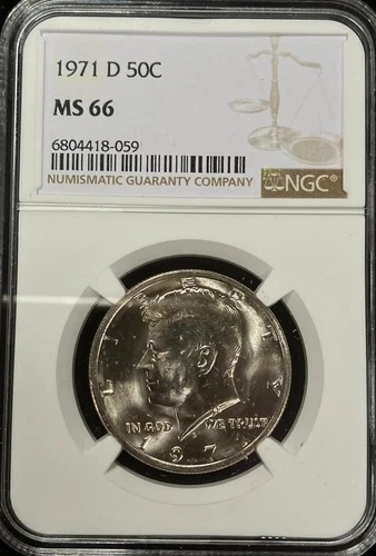 1971 D KENNEDY HALF DOLLAR NGC MS-66 - SUPERB GEM, CLAD 